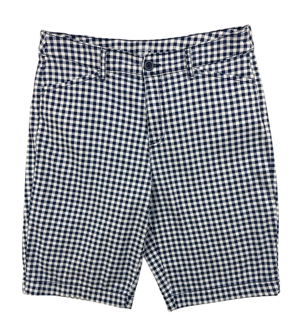 St John's Bay Bermuda Shorts Blue White Gingham Check Stretch Womens 12
